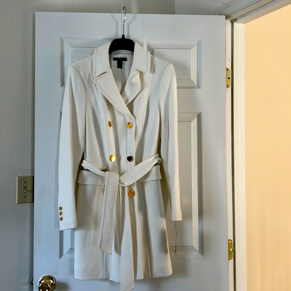 INC cream 3/4 length coat